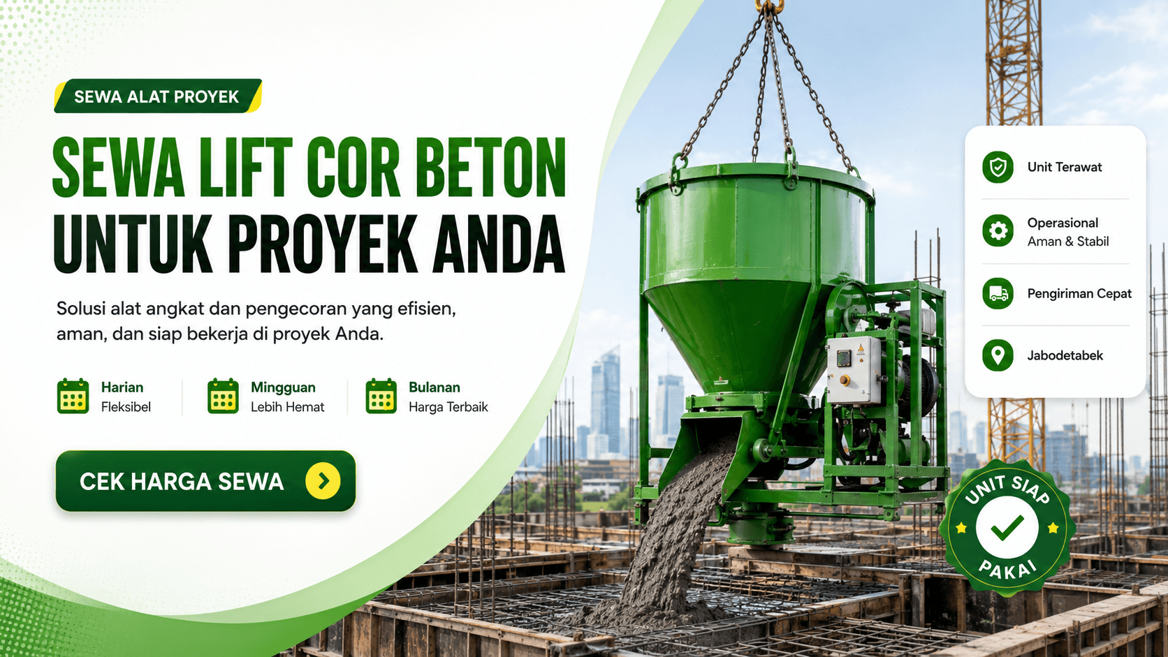 Sewa Lift Cor Beton untuk kebutuhan proyek pembangunan